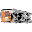 Passenger Side Headlight, with Bulb, Halogen, Clear Lens, Hatchback/Sedan