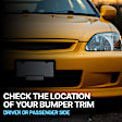 Front, Upper Bumper Trim, Face Bar Trim Cap, Black
