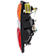 Driver Side Tail Light, with Bulb, Halogen, Amber, Clear and Red Lens, CAPA CERTIFIED