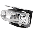 Front, Driver and Passenger Side Fog Lights, with Bulbs, Halogen, H10, 12V, 42W/45W, Chrome Interior