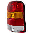 Passenger Side Tail Light, without Bulb, Halogen, Amber, Clear and Red Lens