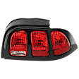 Passenger Side Tail Light, without Bulb, Halogen, Clear and Red Lens
