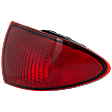 Driver Side, Outer Tail Light, without Bulb, Halogen, Red Lens, Without Socket