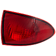 Driver Side, Outer Tail Light, without Bulb, Halogen, Red Lens, Without Socket
