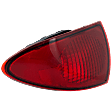 Passenger Side, Outer Tail Light, without Bulb, Halogen, Red Lens, Without Socket