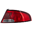 Passenger Side Tail Light, without Bulb, Halogen, Clear and Red Lens, Sedan
