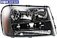 2002-2006 Chevrolet Trailblazer EXT - Passenger Side Headlight, with Bulb, Halogen, Clear Lens, with Dual Beam, CAPA Certified