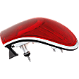Driver Side, Outer Tail Light, without Bulb, Halogen, Red Lens