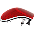 Passenger Side, Outer Tail Light, without Bulb, Halogen, Red Lens