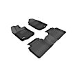 L1FR01301509 Front and Second Row KAGU Series Molded Floor Liner, Black Made of Rubber
