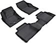 2013 Ford Fusion - KAGU All-Weather Custom Fit Series, Front and Second Row, Black, Molded Floor Liner, Made of Rubber