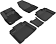L1FR09301509 Front and Second Row KAGU All-Weather Custom Fit Series Molded Floor Liner, Black Made of Rubber