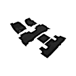 L1FR12504709 Front, Second and Third Row ELEGANT Series Molded Floor Liner, Black Made of Rubber