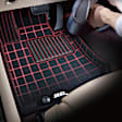 L1FR12504709 Front, Second and Third Row ELEGANT Series Molded Floor Liner, Black Made of Rubber