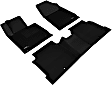 2016 Hyundai Sonata - Front and Second Row Molded Floor Liner, Black, Made of Rubberized/Thermoplastic, KAGU All-Weather Custom Fit Series