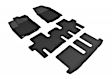 L1IN02901509 Front, Second and Third Row KAGU All-Weather Custom Fit Series Molded Floor Liner, Black Made of Rubber