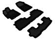 L1TY15001509 Front, Second and Third Row KAGU All-Weather Custom Fit Series Molded Floor Liner, Black Made of Rubber