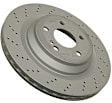 2011 Mercedes Benz SL550 - Rear, Driver or Passenger Side Brake Disc, Dimpled, Vented, 320 mm, With Rear Disc, 230.471 Body, 5.5L 8Cyl, Zimmermann Coated OE Replacement