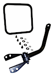 5455302K Passenger Side Mirror, Manual Adjust, Non-Heated, Non-Folding, Black, No Signal Light, No Memory, No Puddle Light, No Auto-Dim, No Blind Spot Feature
