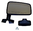 55016210 Passenger Side Mirror, Manual Adjust, Non-Heated, Non-Folding, Black, No Signal Light, Without Memory Recall, No Puddle Light, No Auto-Dimming, No Blind Spot Feature