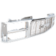 Grille, Chrome, With Quad or Composite Headlights Provision and Emblem Provision