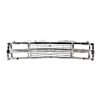 Grille, Chrome Shell with Painted Black Insert, with Dual Headlight Holes And Emblem Provision, For Models with Composite Headlights