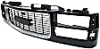 1994-1998 GMC K1500 - Grille, Black, with Chrome Insert Opening, Dual Headlight Holes, And Emblem Provision, For Models with Composite Headlights