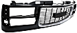 1994-1998 GMC K1500 - Grille, Black, with Chrome Insert Opening, Dual Headlight Holes, And Emblem Provision, For Models with Composite Headlights