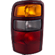 Driver Side Tail Light, without Bulb, Halogen, Amber, Clear and Red Lens