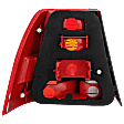 Passenger Side Tail Light, without Bulb, Halogen, Red Lens, Sedan, New Body Style