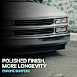 Front Bumper, Chrome, Without Mounting Brackets, Base Model