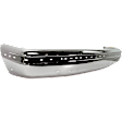1990-1991 Ford F-Super Duty - Front Bumper, Chrome, With Molding Holes, With Impact Strip Holes, Without Mounting Brackets