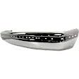 1990-1991 Ford F-Super Duty - Front Bumper, Chrome, With Molding Holes, With Impact Strip Holes, Without Mounting Brackets