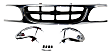 1997 Ford Explorer Eddie Bauer - Grille, Chrome Shell with Silver Gray Insert
