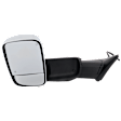 Driver Side Towing Mirror, Power Adjust, Heated, Power Folding, Chrome, In-housing Signal Light, With Memory, With Puddle Light, No Auto-Dim, With Blind Spot Detection in Glass