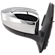Passenger Side Mirror, Power, Manual Folding, Heated, Chrome, No Signal Light, No Memory, No Puddle Light, No Auto-Dimming, No Blind Spot Feature