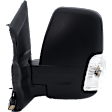 Driver Side Mirror, Power Adjust, Heated, Manual Folding, Textured Black, Short Arm, Low Roof