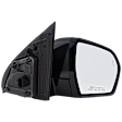 Passenger Side Mirror, Power Adjust, Heated, Power Folding, Paintable, In-housing Signal Light, With Memory, With Puddle Light, No Auto-Dim, With Blind Spot Glass