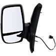2020-2024 Ford Transit-250 - Driver Side Mirror, Power Adjust, Non-Heated, Manual Folding, Textured Black