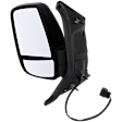 2020-2024 Ford Transit-250 - Driver Side Mirror, Power Adjust, Non-Heated, Manual Folding, Textured Black
