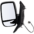 2020-2024 Ford Transit-250 - Driver Side Mirror, Power Adjust, Non-Heated, Manual Folding, Textured Black