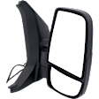 2018 Ford Transit-350 - Passenger Side Mirror, For Models With Low Roof, Power Adjust, Non-Heated, Textured Black, Manual Folding, No Signal Light, With Blind Spot Glass, No Memory, No Puddle Light, No Auto-Dimming