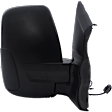 2018 Ford Transit-350 - Passenger Side Mirror, For Models With Low Roof, Power Adjust, Non-Heated, Textured Black, Manual Folding, No Signal Light, With Blind Spot Glass, No Memory, No Puddle Light, No Auto-Dimming