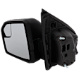 Driver Side Mirror, Power Adjust, Heated, Manual Folding, Textured Black, In-housing Signal Light, No Memory, With Puddle Light, No Auto-Dim, With Blind Spot Glass