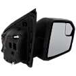 Passenger Side Mirror, Power Adjust, Heated, Manual Folding, Textured Black, In-housing Signal Light, No Memory, With Puddle Light, No Auto-Dim, With Blind Spot Glass