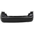 Rear Primed Bumper Cover, (1-Piece Design), With Single Exhaust Hole, Without Parking Aid Sensor Holes, CAPA CERTIFIED
