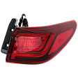 Passenger Side, Outer Halogen Tail Light, With bulb(s), Red Lens, CAPA Certified