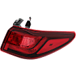 Passenger Side, Outer Halogen Tail Light, With bulb(s), Red Lens, CAPA Certified
