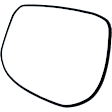 Driver Side Mirror Glass, Non-Heated, No Blind Spot Feature