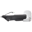 Driver Side Towing Mirror, Power Adjust, Heated, Power Folding, Chrome, In-housing Signal Light, With Memory, With Puddle Light, No Auto-Dim, With Blind Spot Detection in Glass
